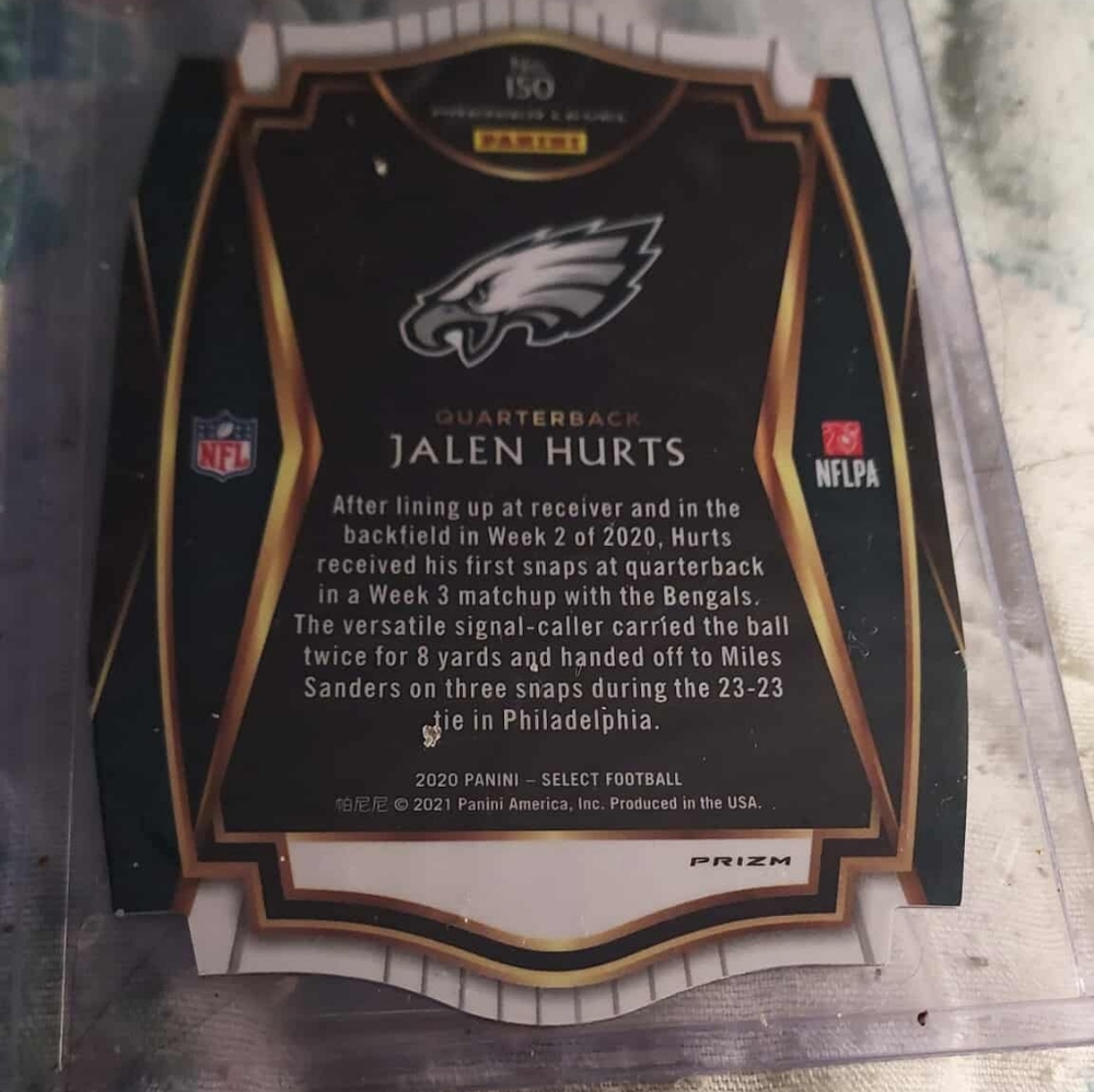 Panini Select Jalen Hurts NFL Card - Black and Gold